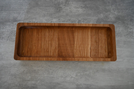 Прямоугольная тарелка для закусок из дуба, 23×9 см от мастерской DIVIRO